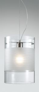 2738/1B Odeon Light Подвес Lutela, 1 лампа, прозрачный, матовый, никель