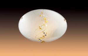 307 Sonex Потолочный светильник Barli, 3 лампы, золото, декоративные элементы из прозрачного и янтарного стекла 