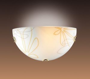 042 Sonex Бра Mortia, 1 лампа, золото, декоративные узоры янтарного и коричневого цвета