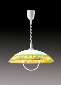 П608G Sonex Подвесной светильник Vitrage, 1 лампа, белый, зеленый