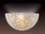 012-Sonex Бра Brena Gold, 1 лампа, белый стеклянный плафон с золотым узором