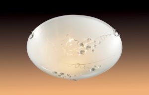 304 Sonex Потолочный светильник Traube, 3 лампы, хром, декоративные элементы из прозрачного стекла