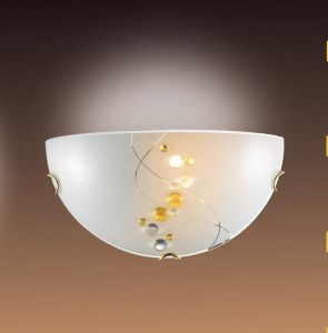 007 Sonex Бра Barli, 1 лампа, золото, декоративные элементы из прозрачного и янтарного стекла