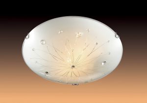 205 Sonex Потолочный светильник Likia, 2 лампы, хром, декоративные элементы из прозрачного стекла