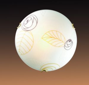 129 Sonex Потолочный светильник Sankia, 1 лампа, бронза, ддекоративные узоры янтарного и коричневого цвета
