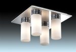 2661/4C Odeon Light Светильник потолочный для ванной комнаты TINGI, 4 лампы, хром, белое матовое стекло 