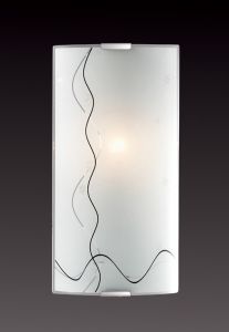 1237/S Sonex Бра Birona, 1 лампа, никель, декоративные линии черного цвета на плафоне