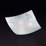 2155-Sonex Потолочный светильник Korda, 2 лампы, хром, белое стекло с узором 