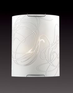 1643 Sonex Бра Molano, 2 лампы, хром, белое стекло с узором