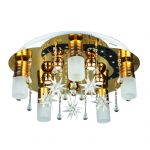 OML-17217-10 Omnilux Люстра потолочная модерн, 10 ламп, золото, белый