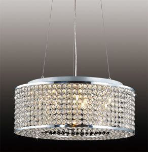 2705/9 Odeon Light Люстра подвесная Dale, хром, кристаллы из прозрачного хрусталя, 9 ламп