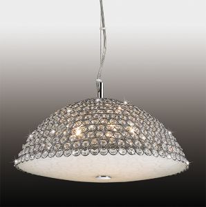 2751/5 Odeon Light Люстра подвесная Lotte, хром, кристаллы из прозрачного хрусталя, 5 ламп