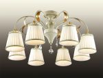 2682/8 Odeon light Потолочная люстра Dagura, 8 ламп, белый, золотой, текстиль