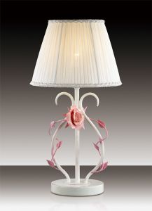 2685/1T Odeon light Настольная лампа Padma, 1 лампа, белый, розовый, ткань 