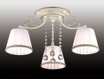 2697/3C Odeon light Потолочная люстра Veado, 3 лампы, белый, золото, текстиль