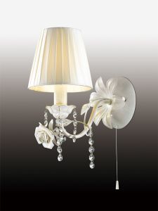 2686/1W Odeon light Бра Padma, 1 лампа, белый, керамика, ткань 