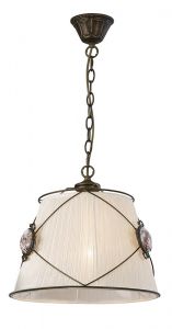 1316-1P Favourite Подвесная люстра Elegy, 1 лампа, коричневый, белая органза, роспись по керамике