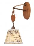 1393-1W Favourite Бра Giro, 1 лампа, коричневый, бежевый, дерево