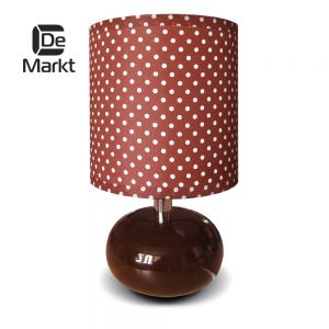 607030301 De Markt Настольная лампа Келли, 1 плафон, коричневый, коричневый с белым