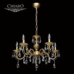 411012005 Chiaro Люстра подвесная хрустальная Паула, 5 ламп, бронза, прозрачный