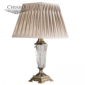 619030301 Chiaro Настольная лампа Chiaro Оделия, 1 плафон, античная бронза с прозрачным, бежевый