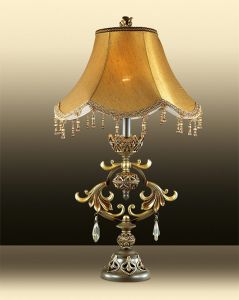 2802/1T Odeon Light Настольная лампа Safira, 1 лампа, белый, бежевый, прозрачный хрусталь