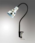 2595/1T Odeon Light Настольная лампа на струбцине Pika, 1 плафон, чёрный, коричневый горошек