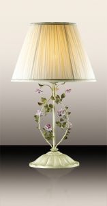 2796/1T Odeon Light Настольная лампа Tender, 1 лампа, белый, зеленый, розовый, флористика
