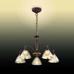 2625/5 Odeon Light Люстра подвесная TREVES, 5 ламп, коричневый, золотой, стекло