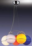 1345/5 Odeon Light Люстра IXORA, 5 ламп, хром, разноцветное матовое стекло