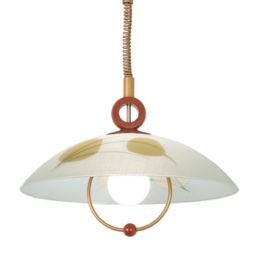 П607 Sonex Подвесной светильник Fantasie, 1 лампа, белый плафон с желто-коричневым узором 